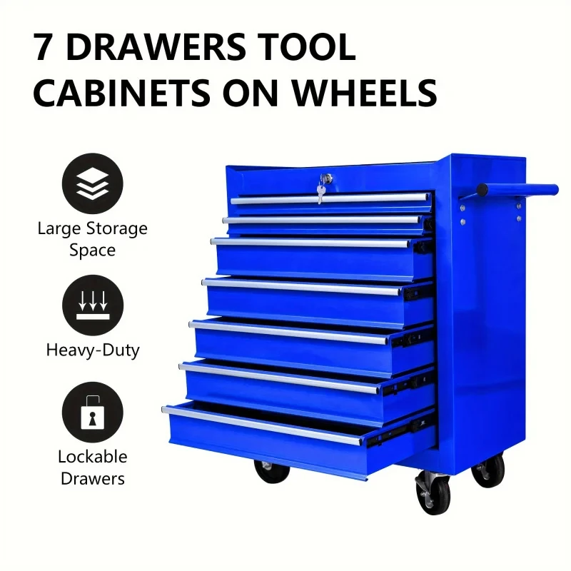 7 Drawers Blue Multifunctional - огляд і ціна Tools Trolley For Workshop