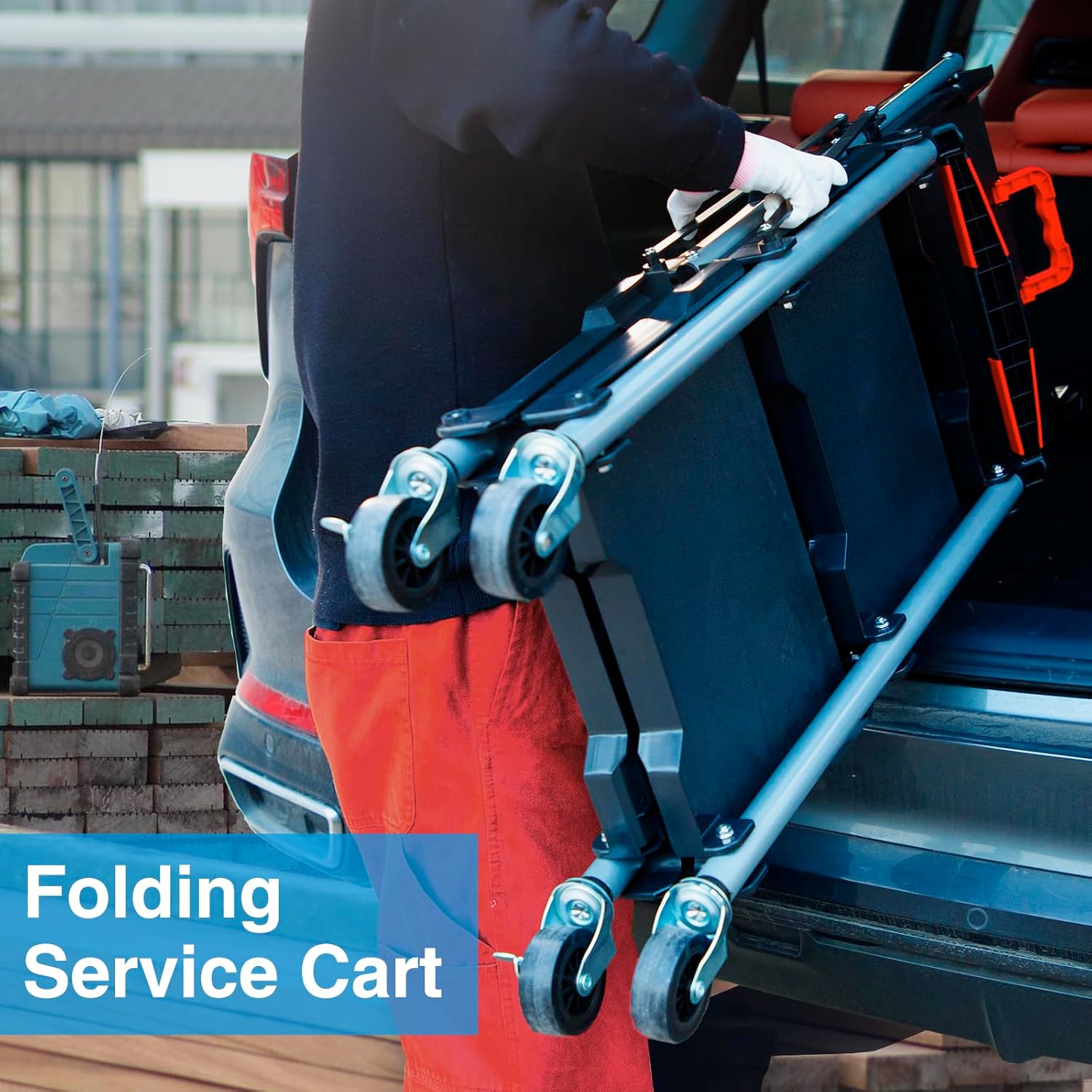 3-Shelf Foldable Rolling Utili - огляд і ціна Tools Trolley For Workshop